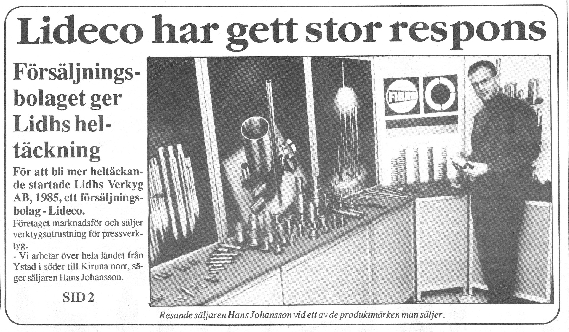 Tidningsurklipp från 1985